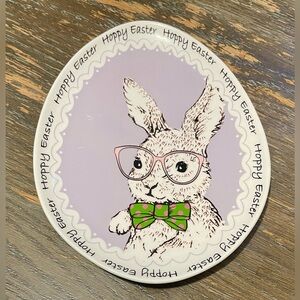 Grace's Fine Porcelain Happy Easter Egg Shaped Plate